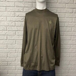 Bugatchi Men Green Cotton Crew Neck Long Sleeve T-Shirt Size M